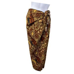 NWT Sirena Signatures Brown Boho Floral Print Swim Wrap‎ Sarong OS